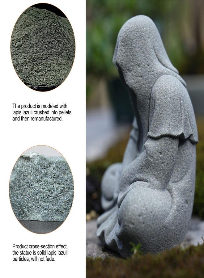 qumHmup Fish Tank Buddha Statue Sandstone Ornament,Zen Garden Aquarium Decor,Meditating Statues for Underwater Landscaping - Image 5